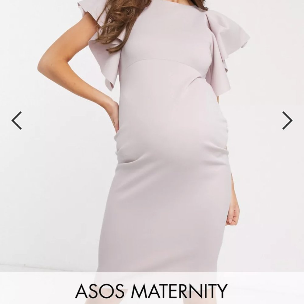 NWT ASOS Maternity Cape Sleeve Midi Dress 12